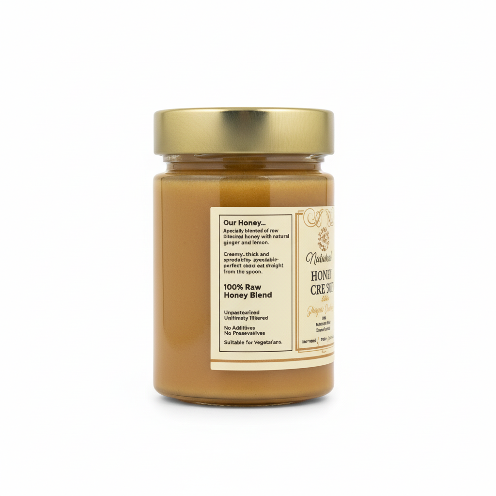Raw Creamed Honey Ginger & Lemon - 400g - Image 4