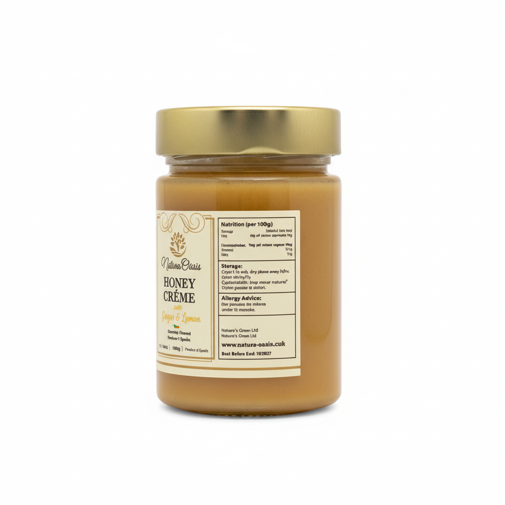Raw Creamed Honey Ginger & Lemon - 400g - Image 2